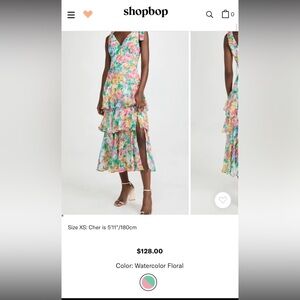 Watercolor floral long dress NWT